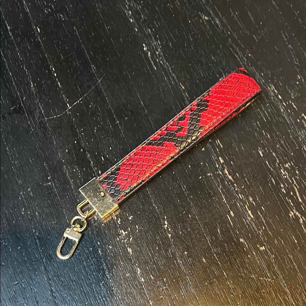 Red snake skin keychain